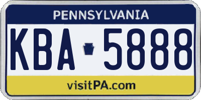 PA license plate KBA5888