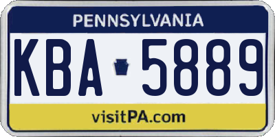 PA license plate KBA5889