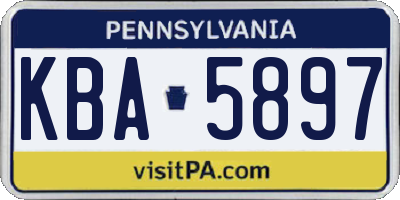 PA license plate KBA5897