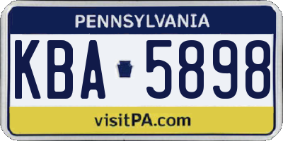 PA license plate KBA5898