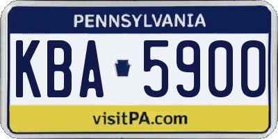 PA license plate KBA5900