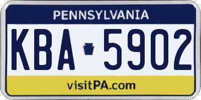 PA license plate KBA5902