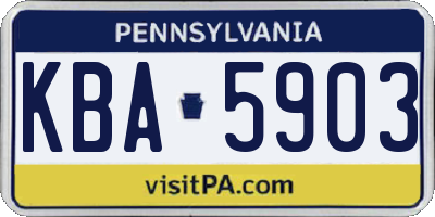 PA license plate KBA5903