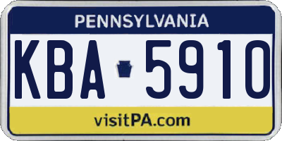 PA license plate KBA5910