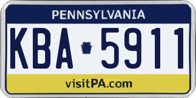 PA license plate KBA5911