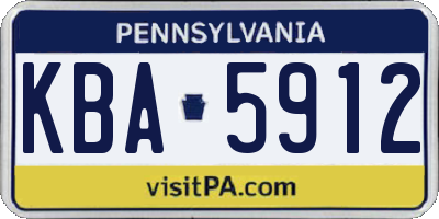 PA license plate KBA5912