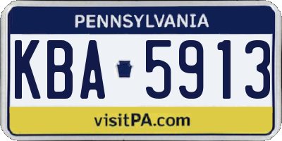 PA license plate KBA5913