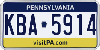 PA license plate KBA5914