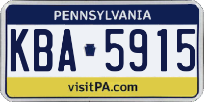 PA license plate KBA5915
