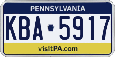 PA license plate KBA5917