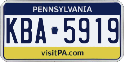 PA license plate KBA5919