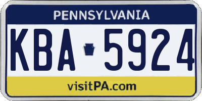 PA license plate KBA5924