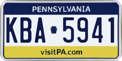 PA license plate KBA5941