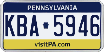 PA license plate KBA5946