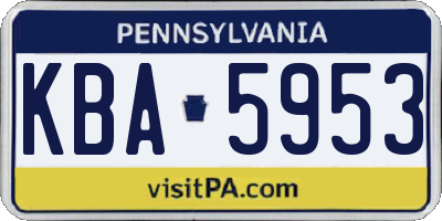 PA license plate KBA5953
