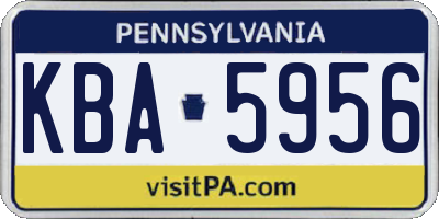 PA license plate KBA5956