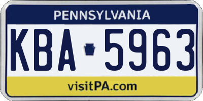 PA license plate KBA5963