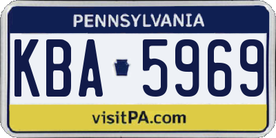 PA license plate KBA5969