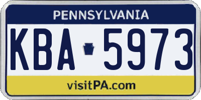 PA license plate KBA5973