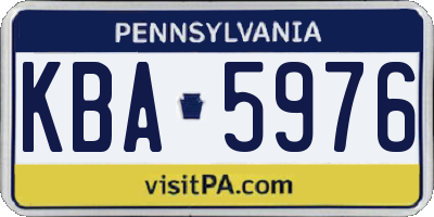 PA license plate KBA5976