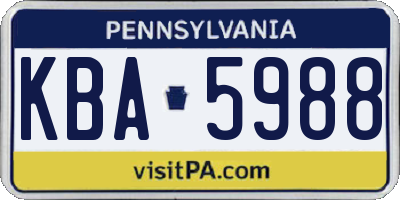 PA license plate KBA5988