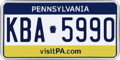 PA license plate KBA5990