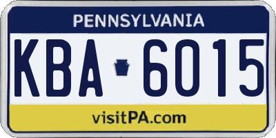 PA license plate KBA6015