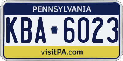 PA license plate KBA6023