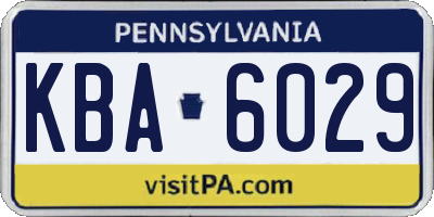 PA license plate KBA6029