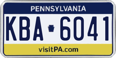 PA license plate KBA6041