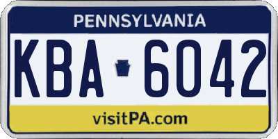 PA license plate KBA6042