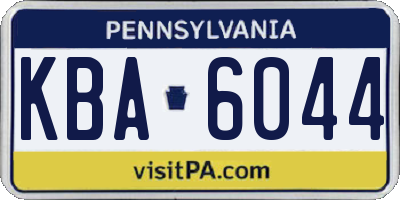 PA license plate KBA6044