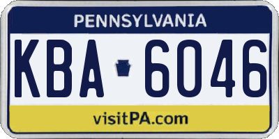 PA license plate KBA6046