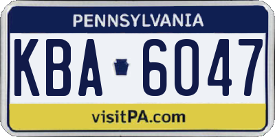 PA license plate KBA6047