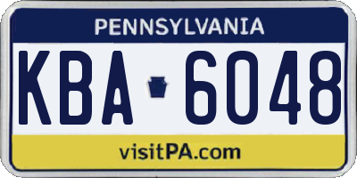 PA license plate KBA6048