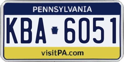PA license plate KBA6051