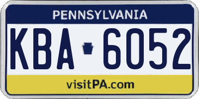 PA license plate KBA6052