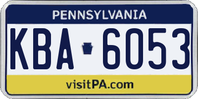 PA license plate KBA6053