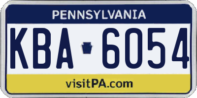 PA license plate KBA6054