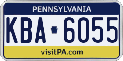 PA license plate KBA6055