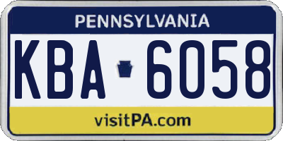 PA license plate KBA6058