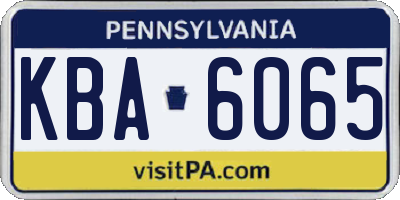PA license plate KBA6065