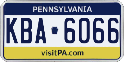 PA license plate KBA6066