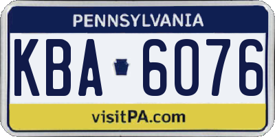 PA license plate KBA6076