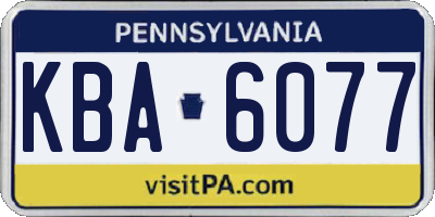 PA license plate KBA6077