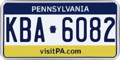 PA license plate KBA6082