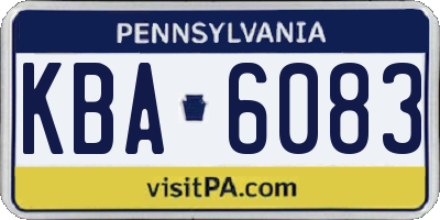 PA license plate KBA6083