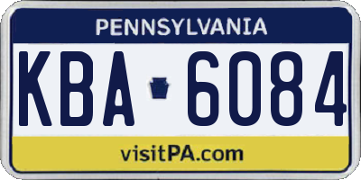 PA license plate KBA6084