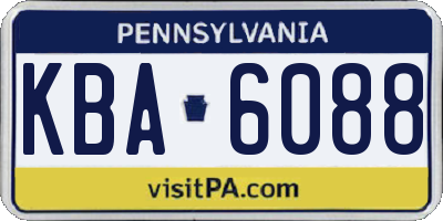 PA license plate KBA6088