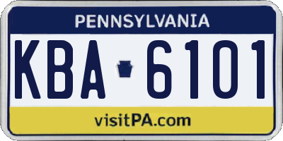 PA license plate KBA6101